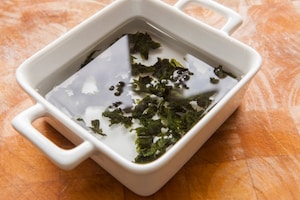 Preparazione Pàche con crema di patate, sgombro e alga wakame - Fase 1