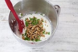 Preparazione Cheesecake alla ricotta, noci e pomodori secchi - Fase 3