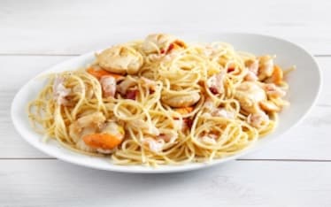 Spaghetti di farro con pancetta e capesante