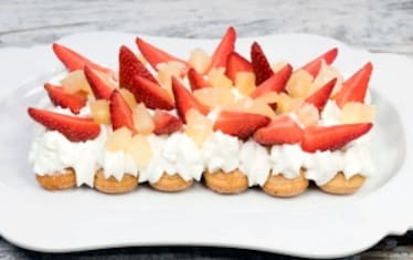 Torta veloce panna e fragole