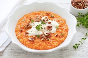 Preparazione Risotto con crema di peperoni, noci pecan e stracciatella di burrata - Fase 5