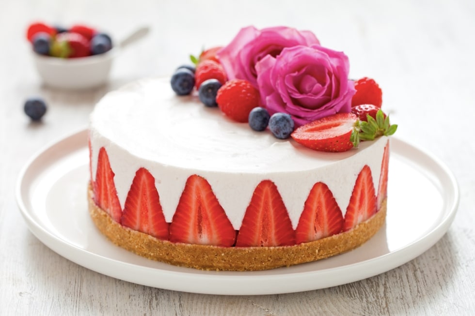 Cheesecake senza cottura alle fragole ricetta