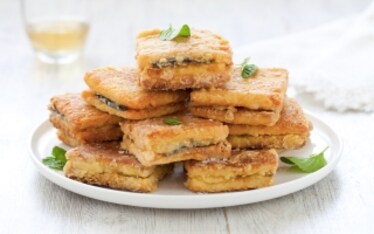 Mozzarelle in carrozza con melanzane alla menta 