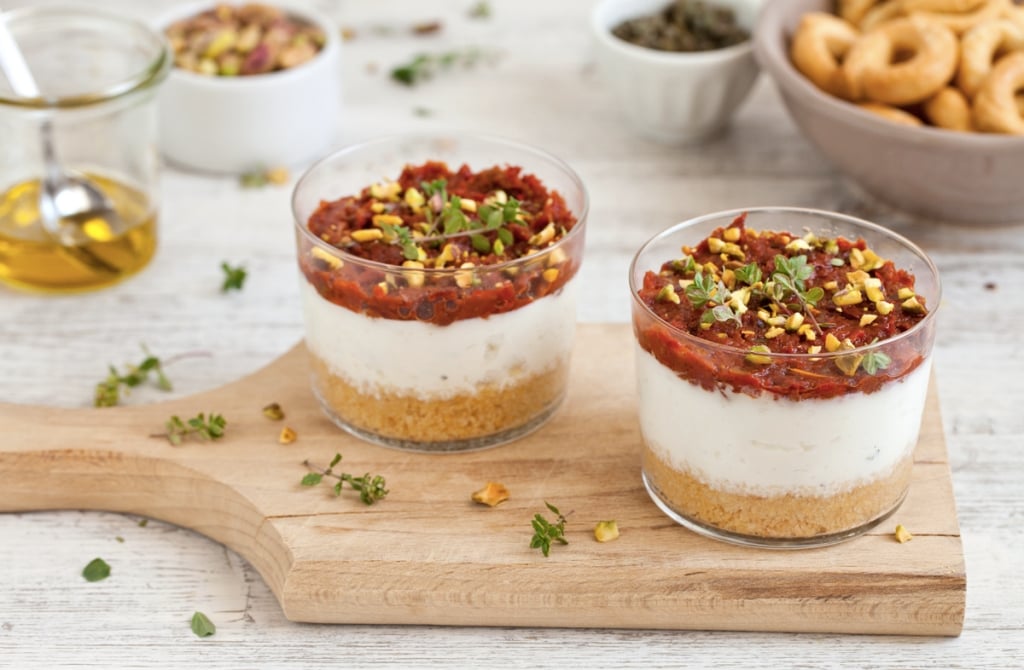 Antipasti Di Natale Monoporzione.Ricetta Mini Cheesecake Di Ricotta Ai Pomodorini Secchi Cucchiaio D Argento