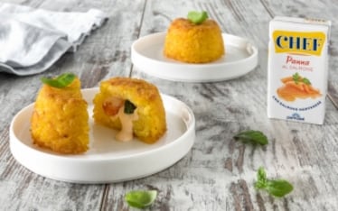 Mini sartù zucchine e gamberetti
