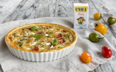 Quiche ai funghi con pomodorini e primosale