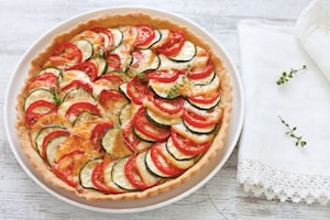 Preparazione Torta salata di pomodori, zucchine e scamorza - Fase 5