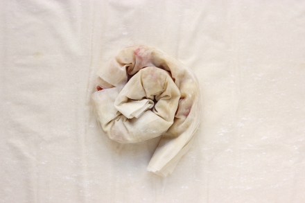 Preparazione Chiocciole di pasta fillo - Fase 3 Preparazione Chiocciole di pasta fillo - Fase 3