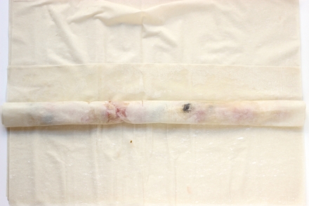 Preparazione Chiocciole di pasta fillo - Fase 2 Preparazione Chiocciole di pasta fillo - Fase 2