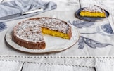 Torta di riso allo zafferano con cioccolato bianco