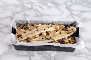 Preparazione Banana bread al caffè, anacardi e gocce di cioccolato  - Fase 3