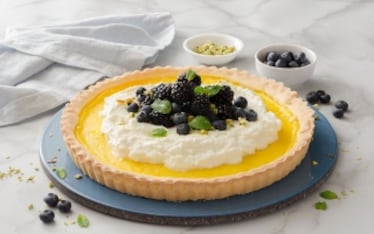Crostata con crema al limone e panna montata