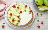 Crostata con panna cotta alla mela verde