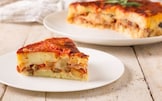 Torta di patate con melanzane e formaggio