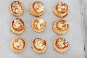 Preparazione Vol au vent al prosciutto, Brie e Cognac - Fase 3