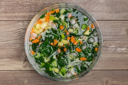 Preparazione Minestrone surgelato - Fase 2 Preparazione Minestrone surgelato - Fase 2