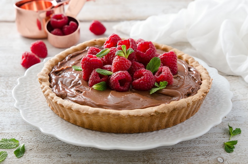 Crostata con mascarpone, Nutella e lamponi ricetta