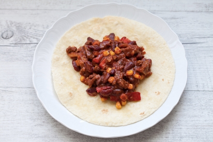 Preparazione Burrito di carne - Fase 4 Preparazione Burrito di carne - Fase 4