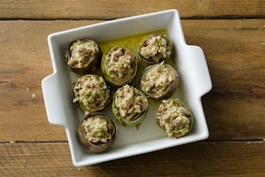 Preparazione Carciofi ripieni con salsiccia - Fase 3