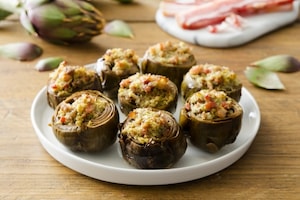 Preparazione Carciofi ripieni con salsiccia - Fase 4