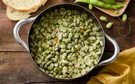Fave fresche al prosciutto