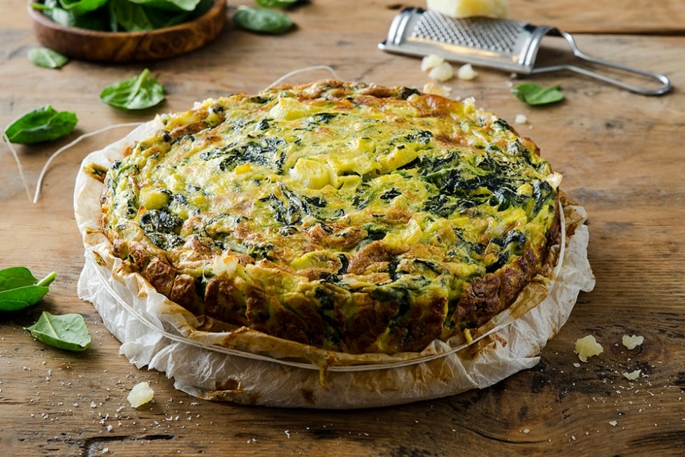 Frittata di porri e spinaci al forno ricetta