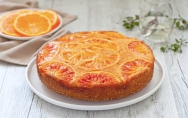 Torta rovesciata alle arance e fiori d'arancio 