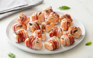 Bocconcini di salmone e bacon