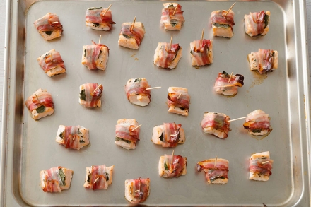 Preparazione Bocconcini di salmone e bacon - Fase 2 Preparazione Bocconcini di salmone e bacon - Fase 2