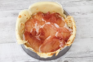 Preparazione Gratin di crepes al prosciutto e fontina - Fase 2