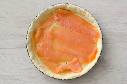 Preparazione Quiche al salmone affumicato - Fase 3 Preparazione Quiche al salmone affumicato - Fase 3