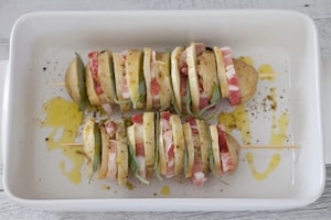 Preparazione Spiedini di patate, scamorza e pancetta - Fase 2