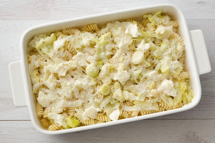 Preparazione Timballo di fusilli ai porri - Fase 3 Preparazione Timballo di fusilli ai porri - Fase 3