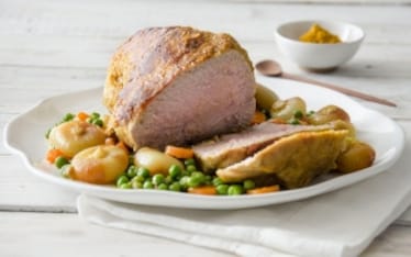 Arrosto di vitello al curry con cipolline