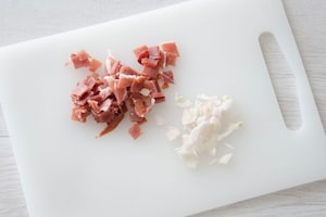 Preparazione Plumcake salati con prosciutto e olive - Fase 1