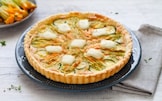 Quiche alle zucchine, fiori di zucca e mozzarella 