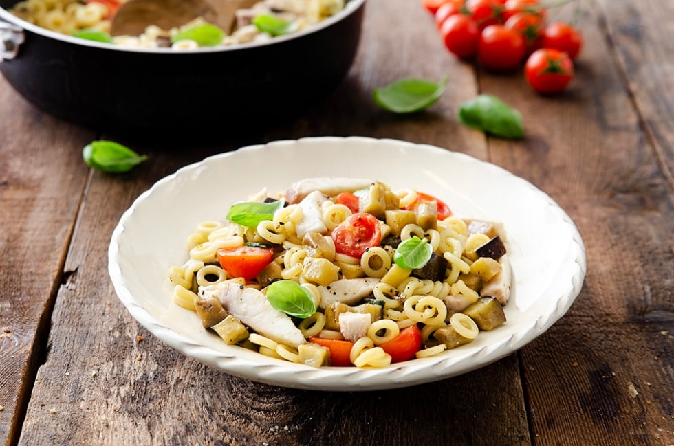 Anelletti con melanzane e cernia ricetta