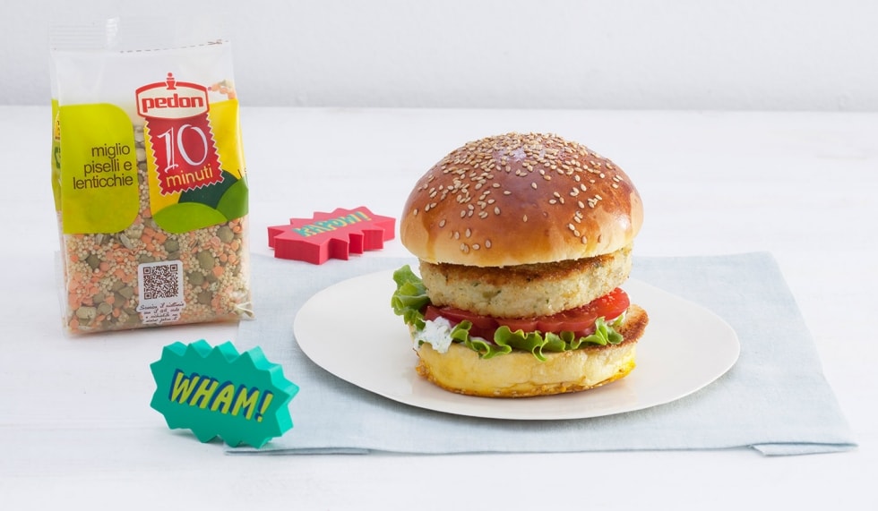 Burger di cereali e legumi con salsa allo yogurt ricetta