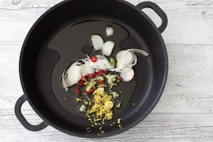 Preparazione Curry estivo di pomodorini e riso al coriandolo  - Fase 1