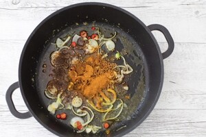 Preparazione Curry estivo di pomodorini e riso al coriandolo  - Fase 1