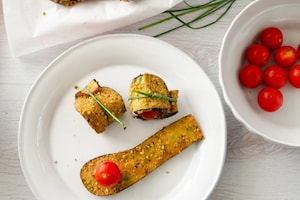 Preparazione Involtini di melanzane, pomodorini e pistacchi - Fase 3
