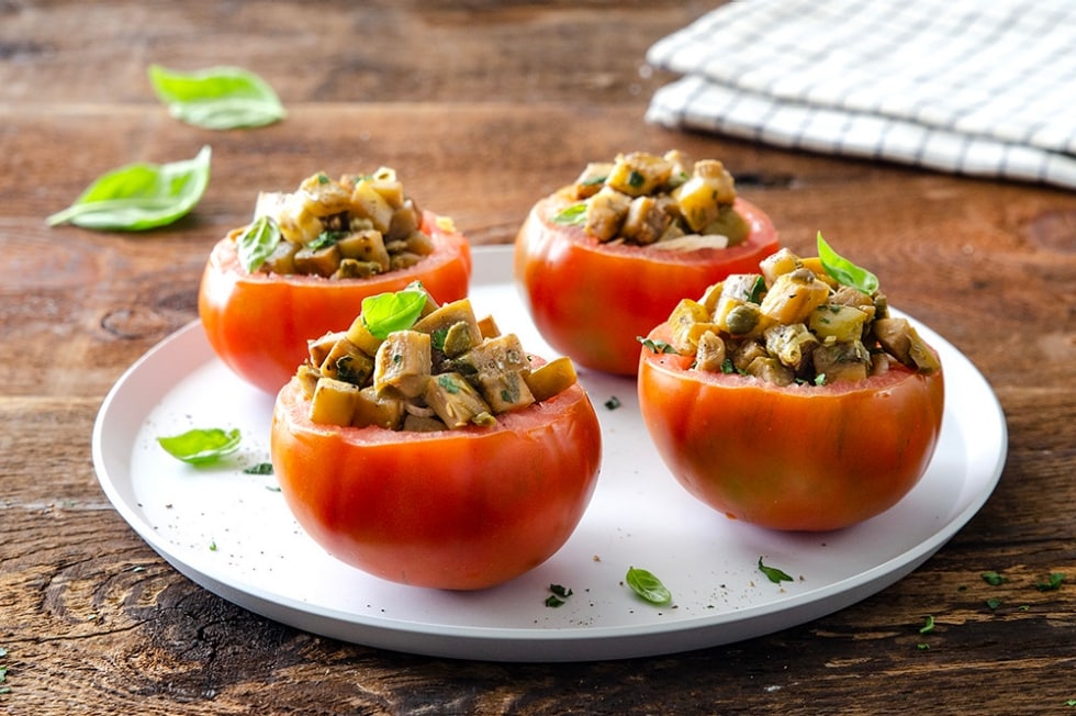 Pomodori ripieni di melanzane ricetta