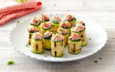 Sushi di zucchine con mousse al parmigiano e mortadella