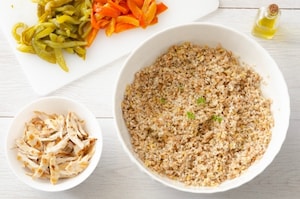 Preparazione Insalata di cereali con pollo e peperoni grigliati - Fase 3