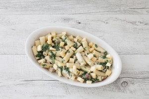 Preparazione Rigatoni gratinati con formaggio, spinaci e prosciutto crudo  - Fase 2