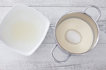 Preparazione Mattonella di yogurt al cocco e frutti di bosco  - Fase 1 Preparazione Mattonella di yogurt al cocco e frutti di bosco  - Fase 1
