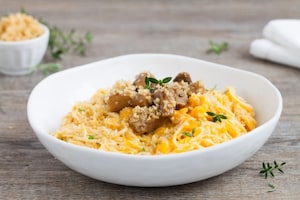 Preparazione Tagliolini alla crema di zucca, funghi e briciole di pane  - Fase 6