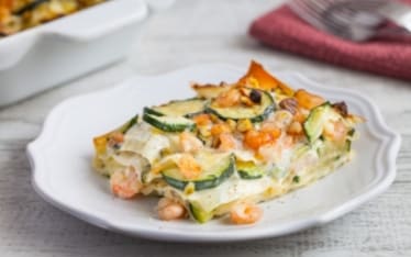 Lasagne con zucchine e gamberetti