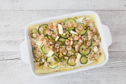 Preparazione Lasagne con zucchine e gamberetti - Fase 3 Preparazione Lasagne con zucchine e gamberetti - Fase 3