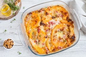 Preparazione Parmigiana di zucca con pancetta affumicata e noci  - Fase 3